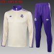 2025-2026 Real Madrid club beige purple soccer uniforms with Long Trousers B2536.jpg