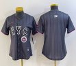 Women Nike New York Mets blank gray majestic majestic baseball jerseys city version 01