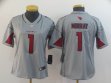 Women Arizona Cardinals #1 Kyler Murray gray nike Color Rush Limited Jersey Reverse version