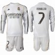 2025-2026 Real Madrid club #7 RONALDO white long sleeves soccer jerseys home