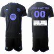 Custom Personality Barcelona club black men soccer jerseys Joint name