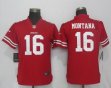 Women Nike San Francisco 49ers 16 Montana Red Color Rush Limited Jersey