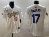 2025 Nike Los Angeles Dodgers #17 Shohei Ohtani white fashion majestic baseball jerseys 06