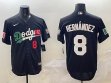 Nike Los Angeles #8 Enrique Hernandez black Mexico baseball jersey