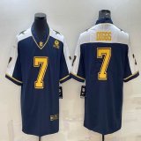 Nike Dallas Cowboys #7 Trevon Diggs blue gold Color Rush Limited Jersey