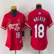 Women St Louis Cardinals #18 Jordan Walker red majestic baseball Jersey