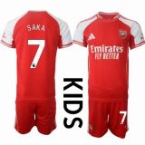 2025-2026 Arsenal Club SAKA red kid soccer jersey home