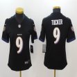 Women Baltimore Ravens #9 Justin Tucker Nike black Color Rush Limited Jersey