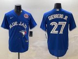 Nike Toronto Blue Jays #27 Vladimir Guerrero Jr blue Majestic baseball jerseys-BD 02