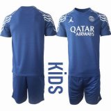 2025-2026 Paris Saint-Germain club blue kid soccer jersey away