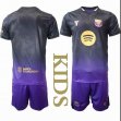 2026-2027 Barcelona club purple black kids soccer jerseys away