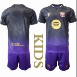 2026-2027 Barcelona club purple black kids soccer jerseys away