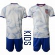 2025-2026 United States team white blue kid soccer jerseys home