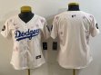 Youth 2025 Nike Los Angeles Dodgers beige majestic baseball jerseys Sakura plate