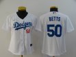 Nike Los Angeles Dodgers #50 Mookie Betts white women majestic baseball jersey