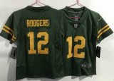 Youth Green Bay Packers #12 Aaron Rodgers Nike Green yellow Color Rush Limited Jersey