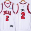 Nike Chicago Bulls #2 Lonzo Ball white nba basketball jerseys city blue 75th-XD