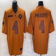 Dallas Cowboys 4# Dak Prescott 2023 Brown Salute To Service Limited Jerseys
