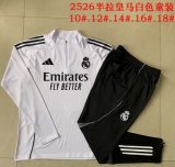 2025-2026 Real Madrid club white black kid soccer uniforms with Long Trousers E2508