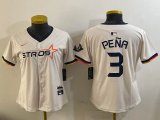 Women Houston Astros #3 Jeremy Pena white majestic baseball jerseys Joint name 03