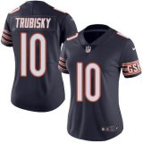 Women Nike Chicago Bears #10 Mitchell Trubisky dark blue Color Rush Limited Jersey