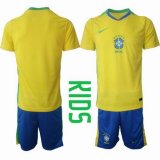 2025-2026 Brazil team yellow blue kid soccer jerseys home