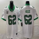 Nike Philadelphia Eagles #62 Jason Kelce white throwback Color Rush Limited Jersey with C patch