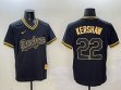 Los Angeles Dodgers #22 Clayton Kershaw black gold majestic baseball jerseys-BD 01