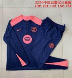 2025-2026 Barcelona club blue pink kid Soccer uniforms with Long Trousers E25142