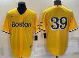Nike Boston Red Sox #39 Yellow 2021 City Connect majestic baseball Jerseys-BD