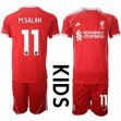2025-2026 Liverpool club #11 M.SALAH red kid soccer jerseys home