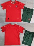2025-2026 Portugal team red green kid soccer jerseys home