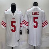 Nike San Francisco 49ers #5 Trey Lance white color Rush Limited Jersey