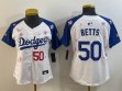 Youth 2025 Nike Los Angeles Dodgers 50 Mookie Betts white blue fashion majestic baseball jerseys Sakura plate