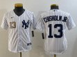 Youth Nike New York Yankees #13 Jazz Chisholm Jr. white majestic baseball Jersey-BD 02