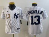 Youth Nike New York Yankees #13 Jazz Chisholm Jr. white majestic baseball Jersey-BD 02
