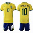 2026-2027 Brazil team #10 NEYMAR JR yellow blue soccer uniforms home 2026-2027 Brazil team #10 NEYMAR JR yellow blue soccer uniforms home