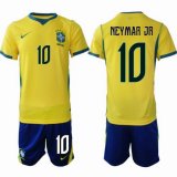 2026-2027 Brazil team #10 NEYMAR JR yellow blue soccer uniforms home