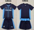2025-2026 Marseille club navy skyblue kid soccer jerseys away