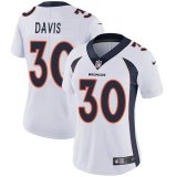 Women Denver Broncos #30 DAVIS Nike white Color Rush Limited Jerseys
