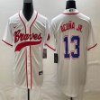 Nike Atlanta Braves #13 Ronald Acuna Jr. beigeMLB Baseball jerseys Joint name-BD 01