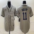 Nike New York Yankees #11 Volpe gray majestic baseball Jerseys Joint name 01