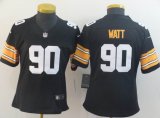 Women Nike Pittsburgh Steelers #90 T. J. Watt black Color Rush Limited Jersey