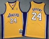 Youth Los Angeless Lakers #24 Kobe Bryant yellow throwback basketball Jerseys