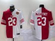 Nike San Francisco 49ers #23 Christian McCaffrey red white splits Color Rush Limited Jersey 03
