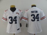 Women Nike Chicago Bears #34 Walter Payton white Color Rush Limited Jerseys 100th patch