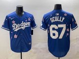 2025 Nike Los Angeles Dodgers #67 Honor Vin Scully blue fashion majestic baseball jerseys Sakura plate 01