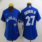 Women Nike Toronto Blue Jays #27 Vladimir Guerrero Jr blue Majestic baseball jerseys