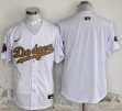 2025 Champions Los Angeles Dodgers blank white gold majestic baseball Jersey-YC
