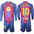 2025-2026 Barcelona club #10 MESSI blue long sleeves soccer jerseys home